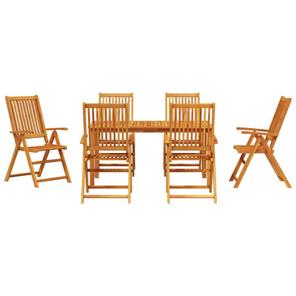 vidaXL Salon de jardin à dîner 7 pcs Bois d'acacia massif Marron