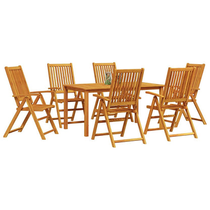 vidaXL Salon de jardin à dîner 7 pcs Bois d'acacia massif Marron