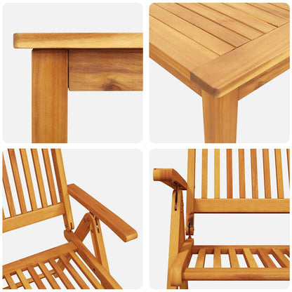vidaXL Salon de jardin 7 pcs Marron Bois d'acacia massif