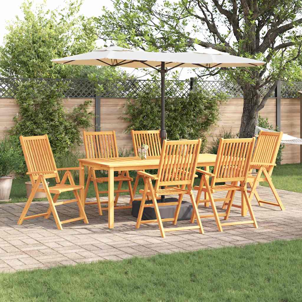 vidaXL Salon de jardin 7 pcs Marron Bois d'acacia massif