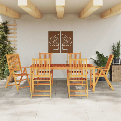 vidaXL Salon de jardin 7 pcs Marron Bois d'acacia massif
