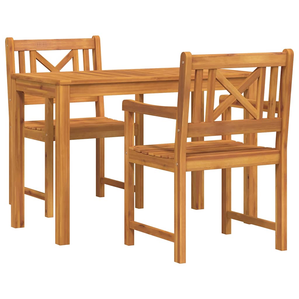 vidaXL Garten Essgruppe 3 pcs Braun Akazie Massivholz