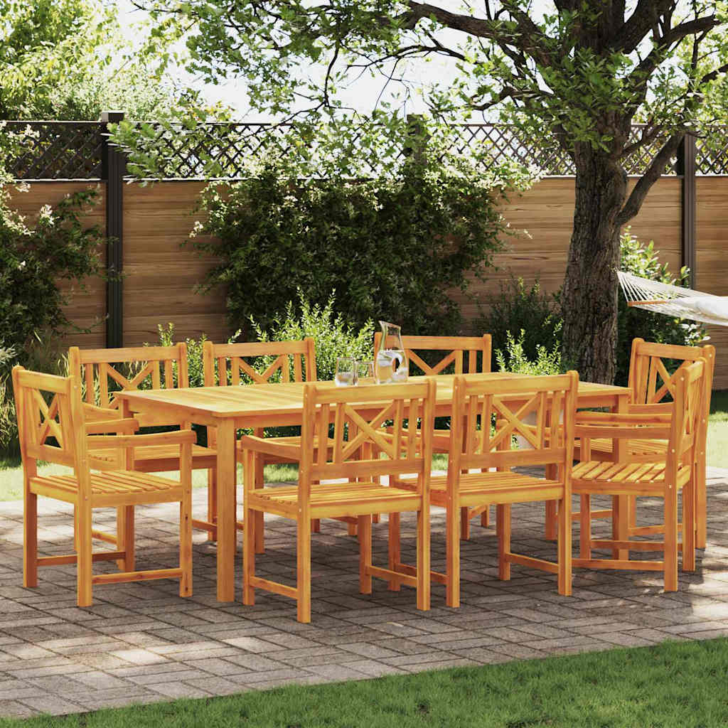 vidaXL Garten Essgruppe 9 pcs Braun Massivholz Akazie