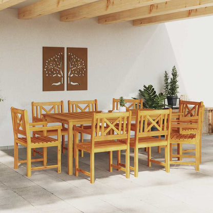 vidaXL Garten Essgruppe 9 pcs Braun Massivholz Akazie