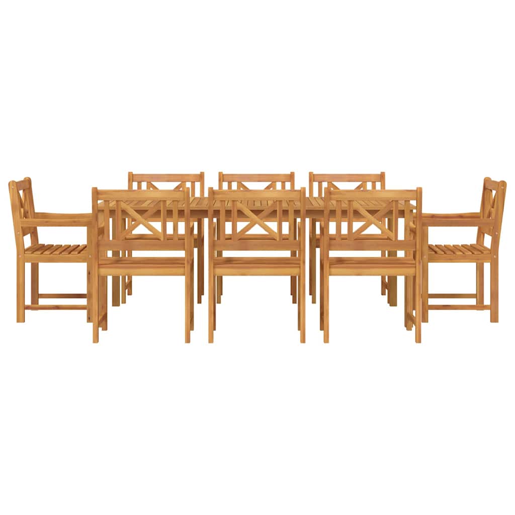 vidaXL Garten Essgruppe 9 pcs Braun Massivholz Akazie