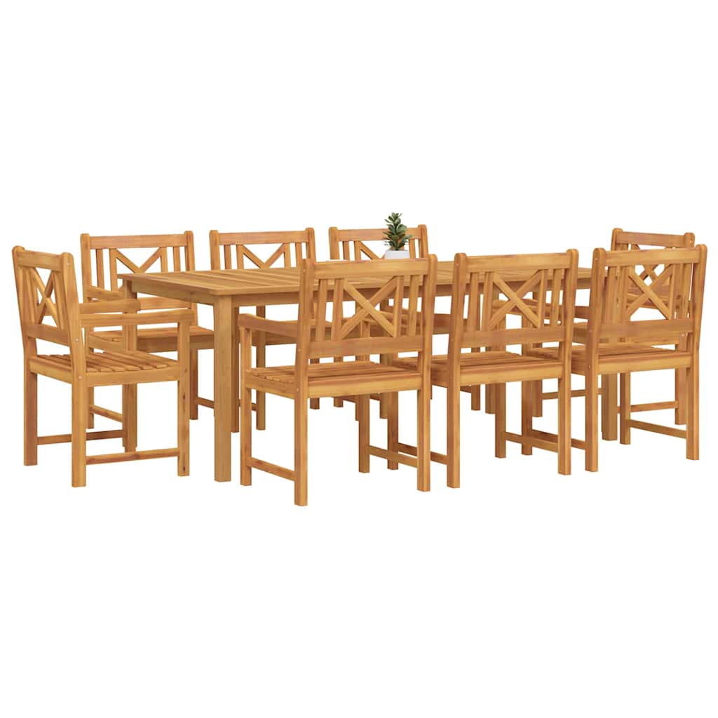 vidaXL Garten Essgruppe 9 pcs Braun Massivholz Akazie