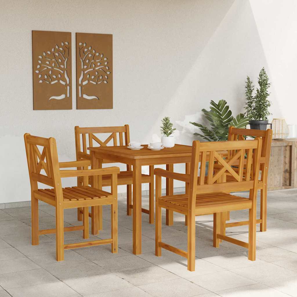 vidaXL Garten Essgruppe 5 pcs Braun Massivholz Akazie
