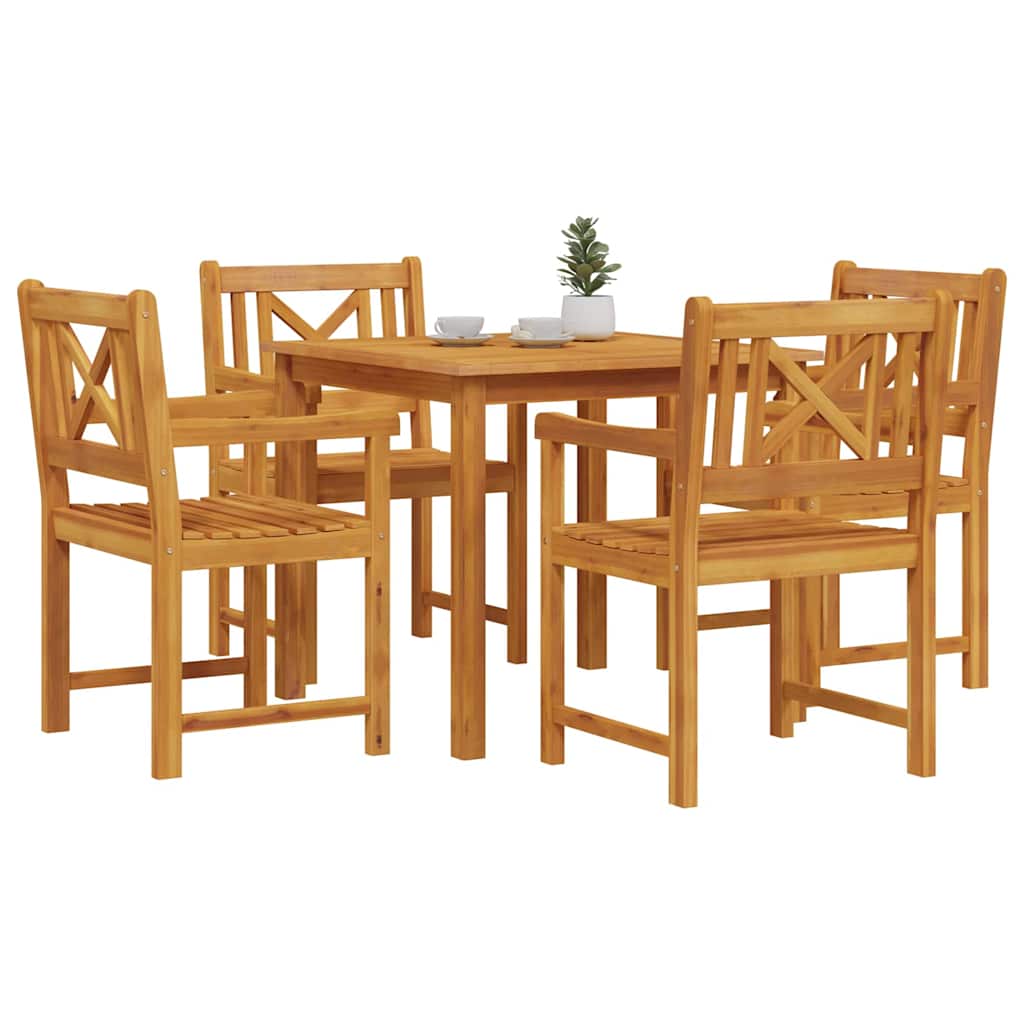 vidaXL Garten Essgruppe 5 pcs Braun Massivholz Akazie
