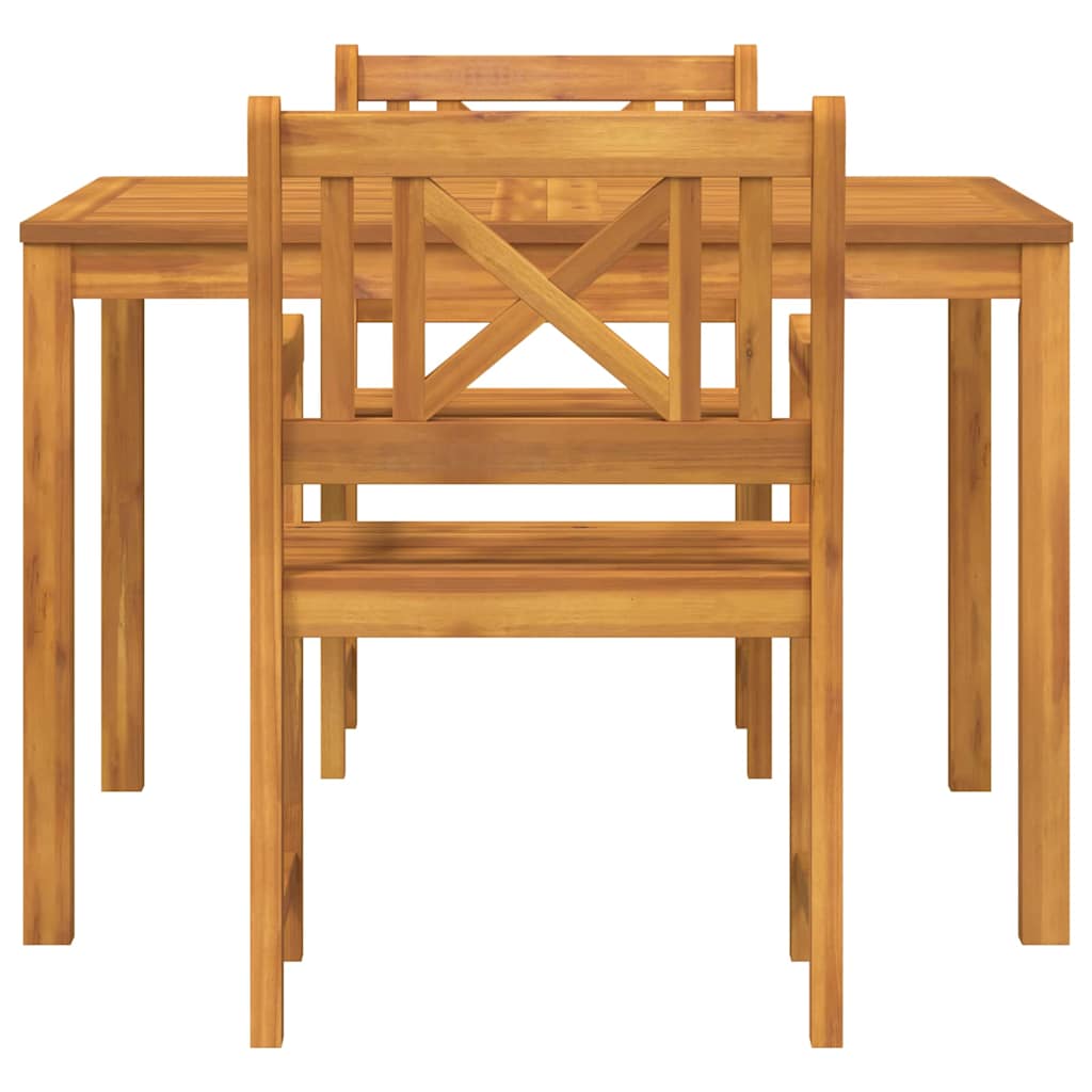 vidaXL Garten Essgruppe 3 pcs Braun Massivholz Akazie