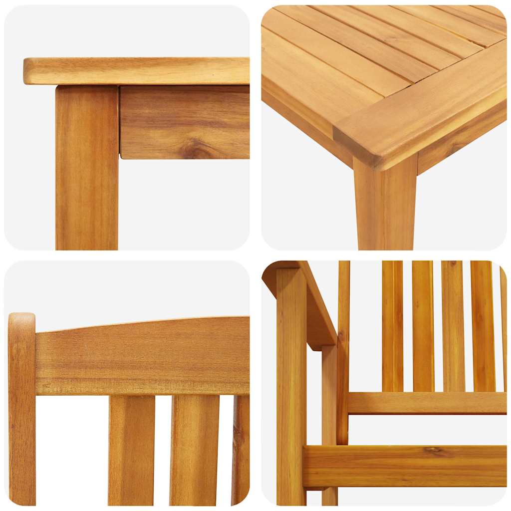 vidaXL Salon de jardin à manger 7 pcs Bois d'acacia massif marron