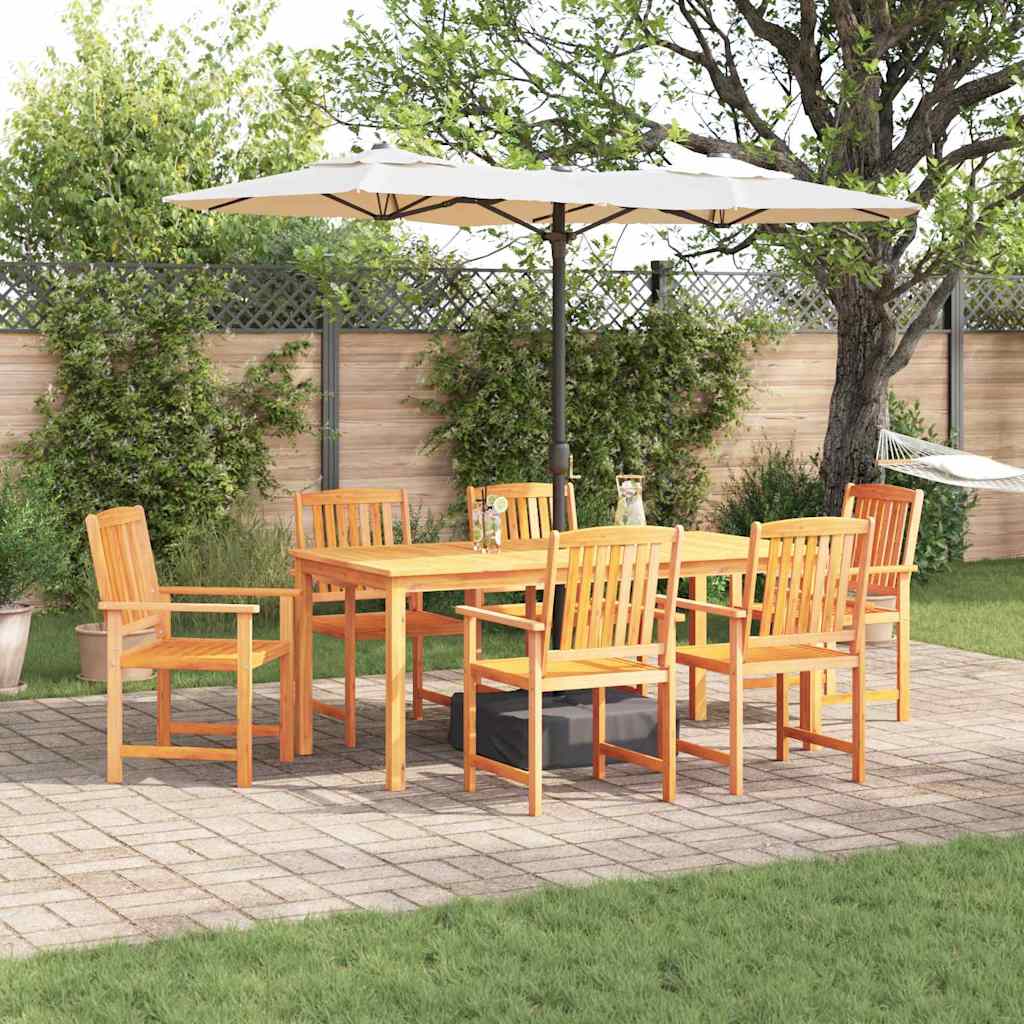 vidaXL Salon de jardin à manger 7 pcs Bois d'acacia massif marron