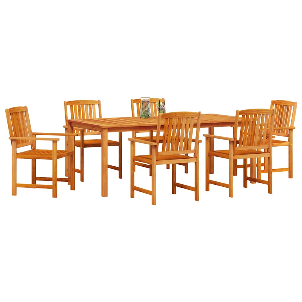 vidaXL Salon de jardin à manger 7 pcs Bois d'acacia massif marron