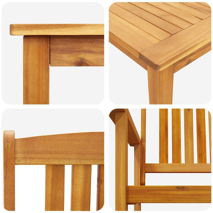 vidaXL Ensemble de salle à manger de jardin 3 pcs Bois d'acacia massif Marron