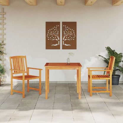 vidaXL Ensemble de salle à manger de jardin 3 pcs Bois d'acacia massif Marron