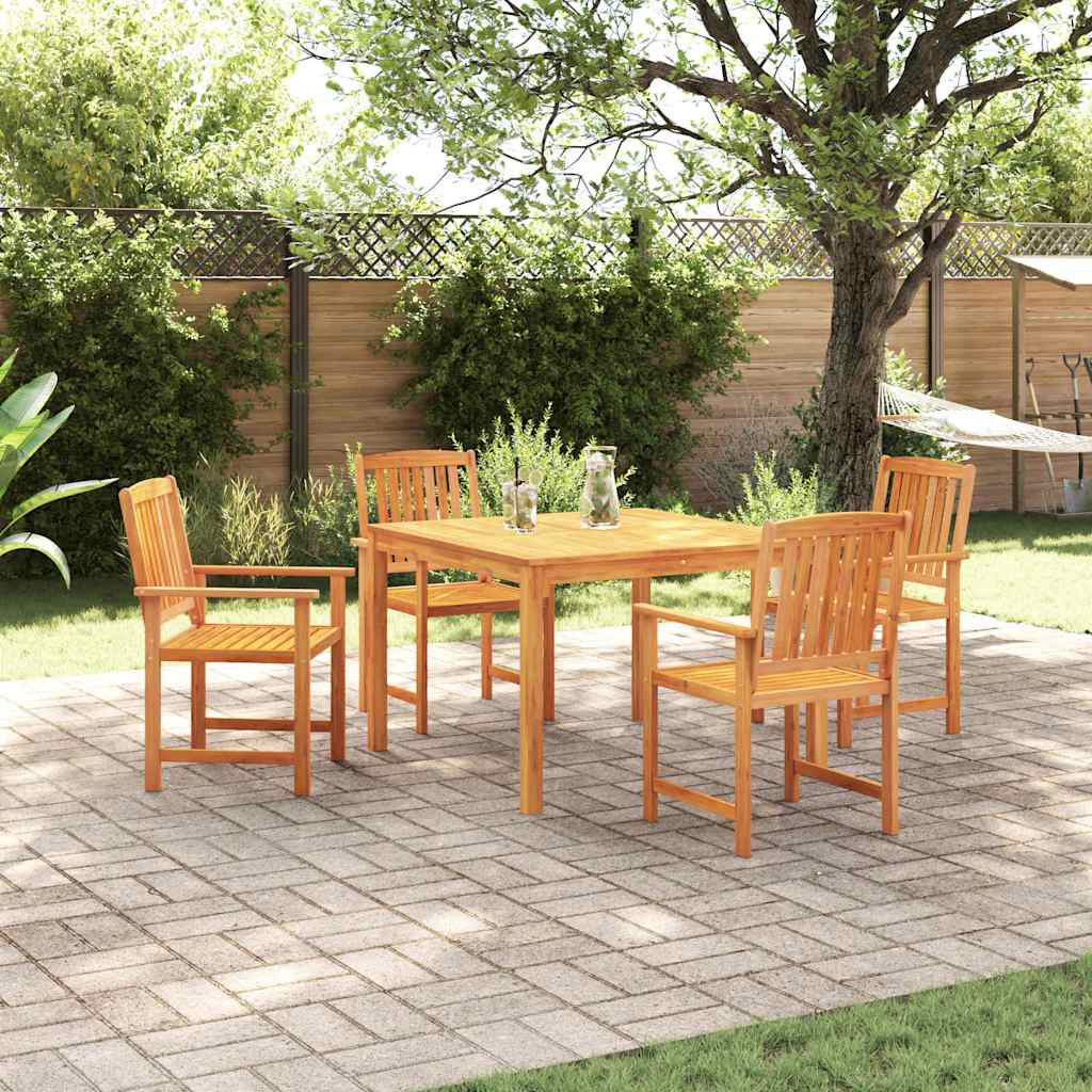 vidaXL Salon de jardin à manger 5 pcs Marron Bois d'acacia massif