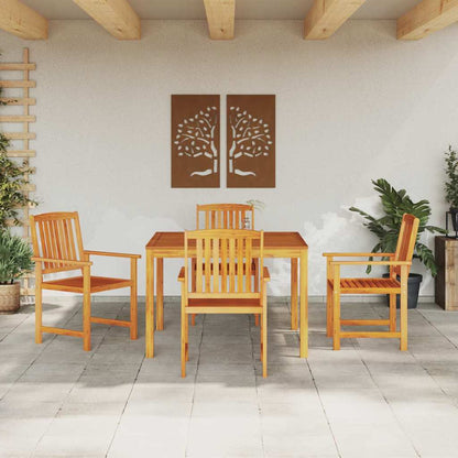vidaXL Salon de jardin à manger 5 pcs Marron Bois d'acacia massif