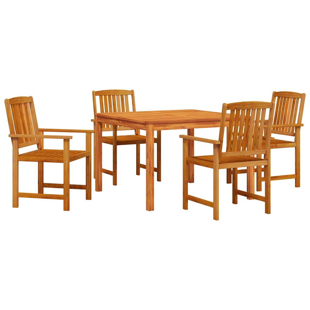vidaXL Salon de jardin à manger 5 pcs Marron Bois d'acacia massif
