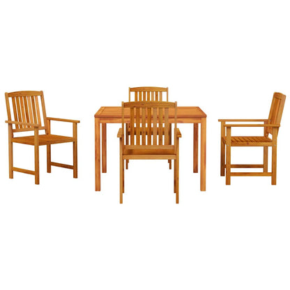 vidaXL Salon de jardin à manger 5 pcs Marron Bois d'acacia massif
