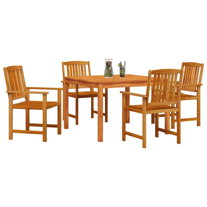 vidaXL Salon de jardin à manger 5 pcs Marron Bois d'acacia massif