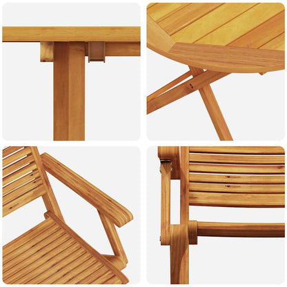 vidaXL Klapp Bistro Set 3 pcs Braun Akazie Massivholz