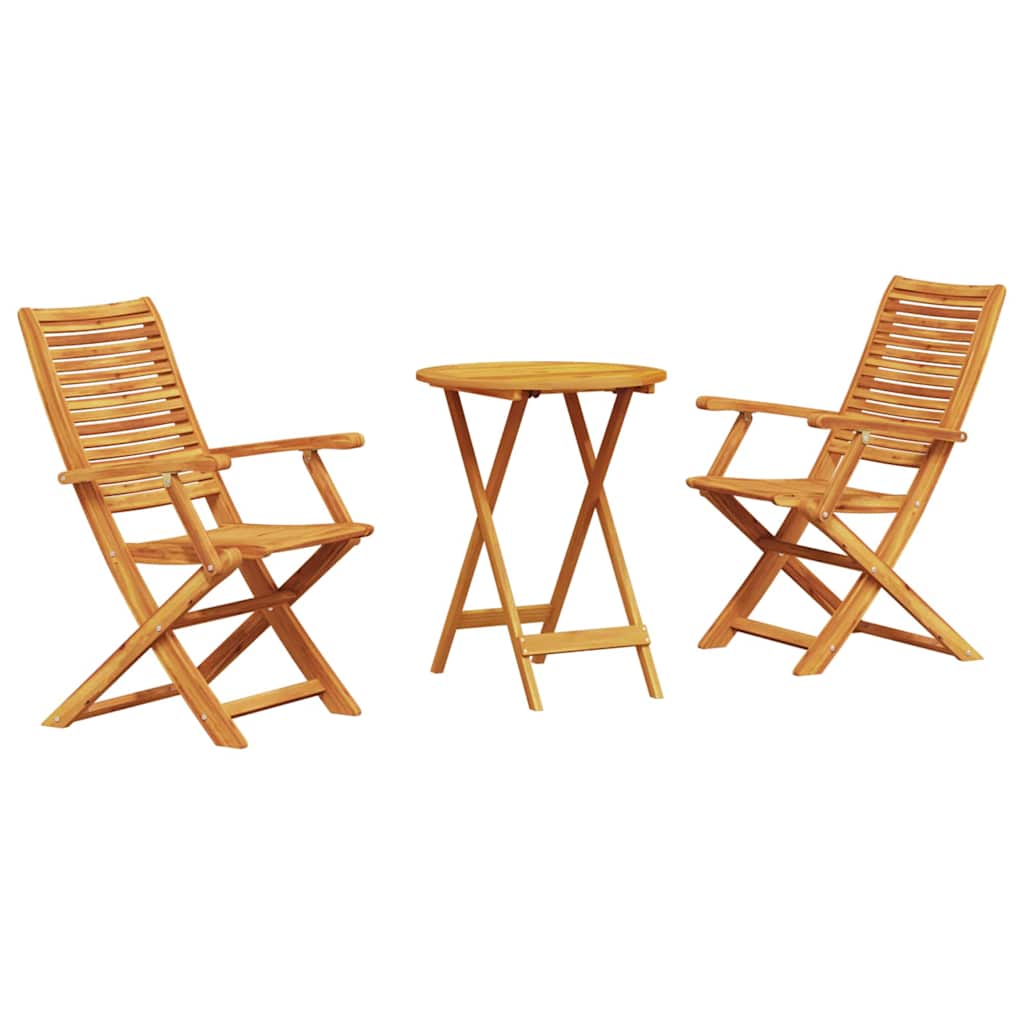vidaXL Klapp Bistro Set 3 pcs Braun Akazie Massivholz