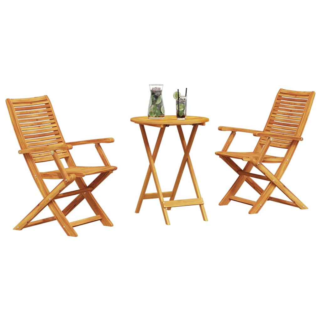 vidaXL Klapp Bistro Set 3 pcs Braun Akazie Massivholz