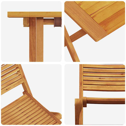 Klapp Bistro Set 3 pcs Braun Massivholz Akazie