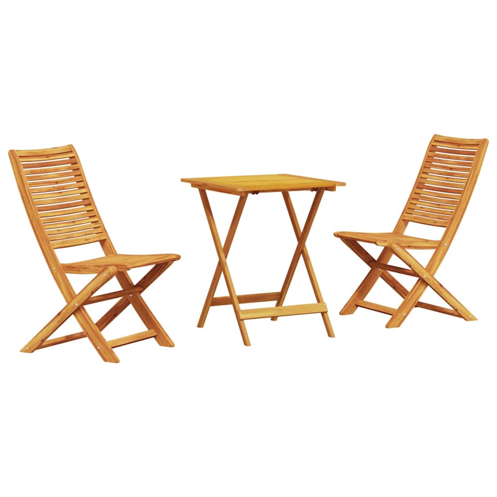 Klapp Bistro Set 3 pcs Braun Massivholz Akazie