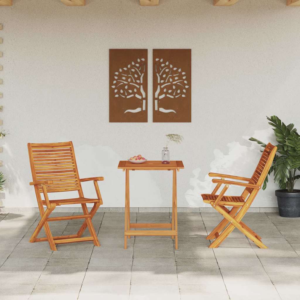 vidaXL Klapp Bistro Set 3 pcs Braun Akazie Massivholz
