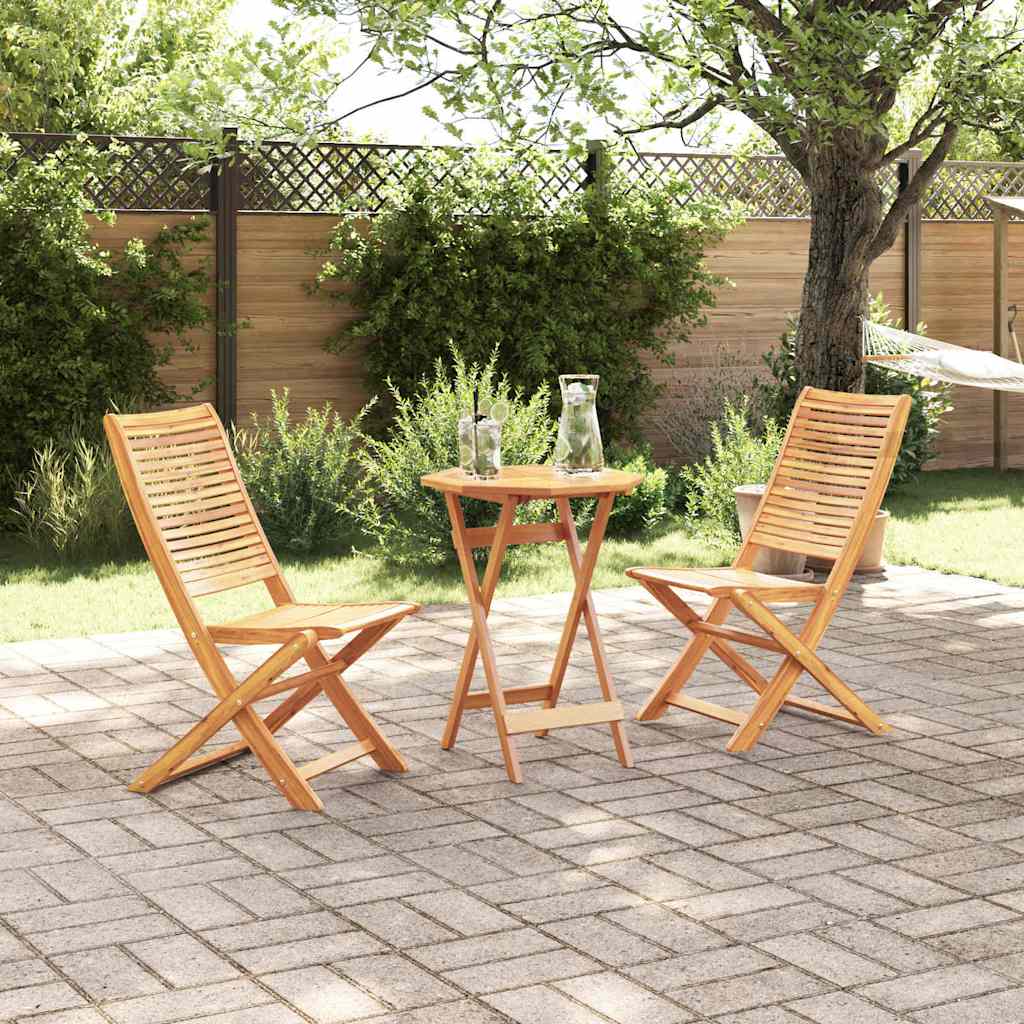 vidaXL Ensemble de bistro pliant 3 pcs Bois d'acacia massif Marron