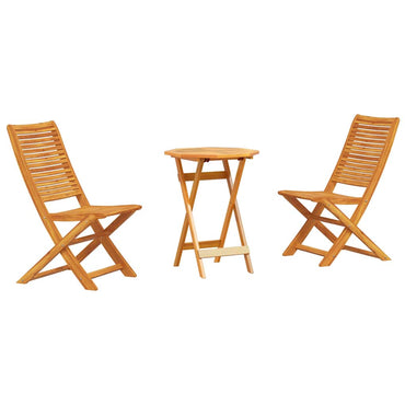 vidaXL Ensemble de bistro pliant 3 pcs Bois d'acacia massif Marron