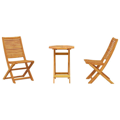 vidaXL Ensemble de bistro pliant 3 pcs Bois d'acacia massif Marron