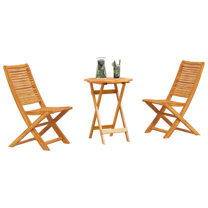 vidaXL Ensemble de bistro pliant 3 pcs Bois d'acacia massif Marron