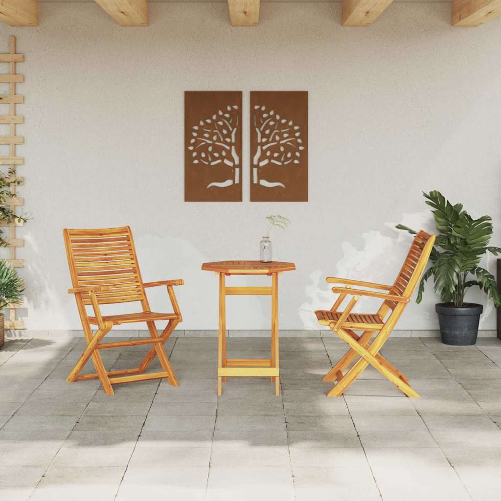 vidaXL Klapp Bistro Set 3 pcs Braun Akazie Massivholz