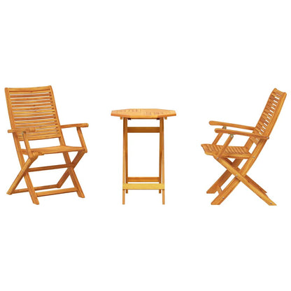 vidaXL Klapp Bistro Set 3 pcs Braun Akazie Massivholz