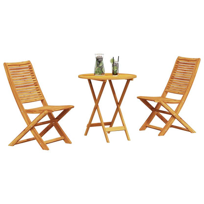 Klapp Bistro Set 3 pcs Braun Massivholz Akazie