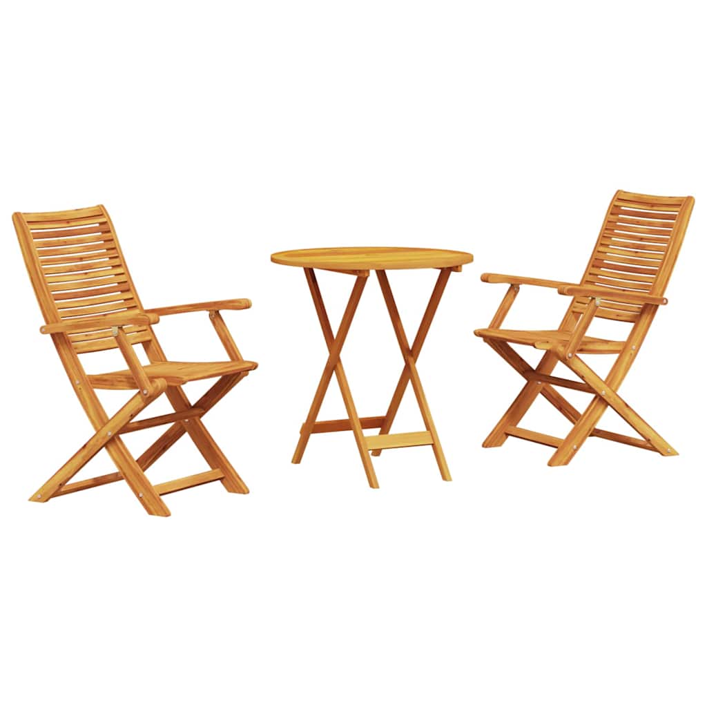 vidaXL Klapp Bistro Set 3 pcs Braun Akazie Massivholz