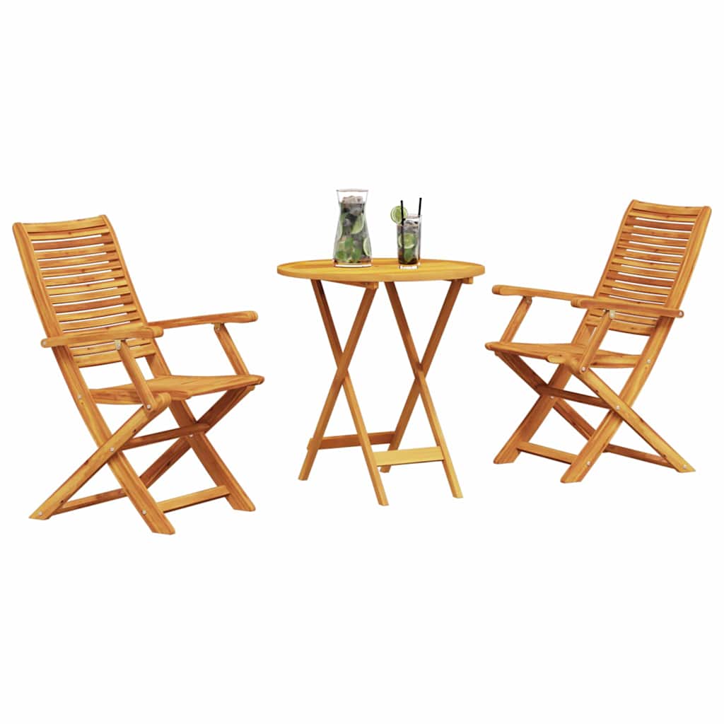 vidaXL Klapp Bistro Set 3 pcs Braun Akazie Massivholz