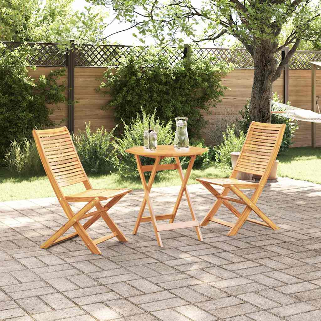 vidaXL Ensemble bistro pliable 3 pcs Bois d'acacia massif marron