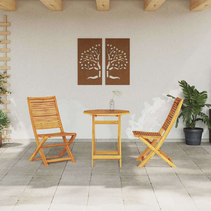 vidaXL Ensemble bistro pliable 3 pcs Bois d'acacia massif marron