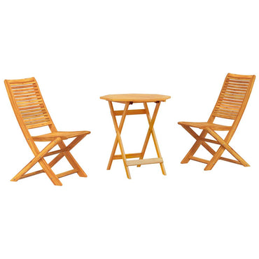 vidaXL Ensemble bistro pliable 3 pcs Bois d'acacia massif marron