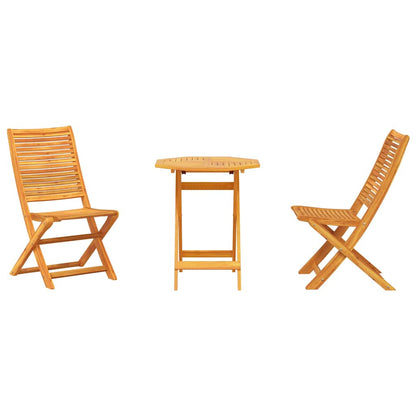 vidaXL Ensemble bistro pliable 3 pcs Bois d'acacia massif marron