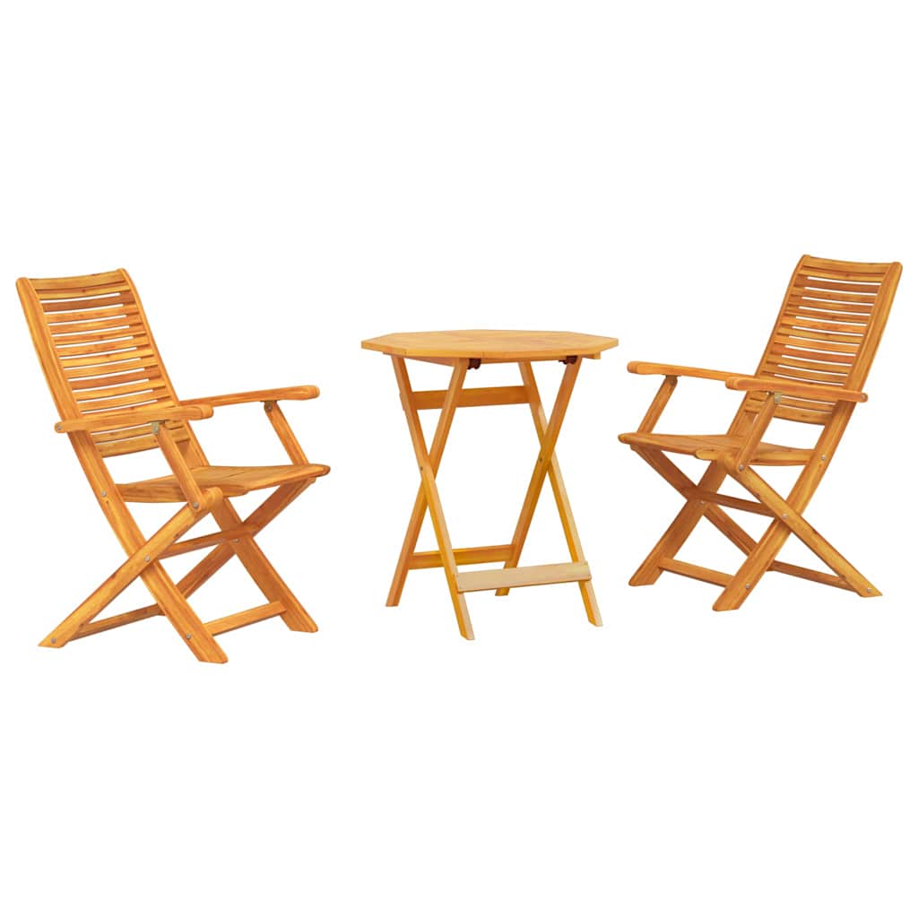 vidaXL Klapp Bistro Set 3 pcs Braun Akazie Massivholz