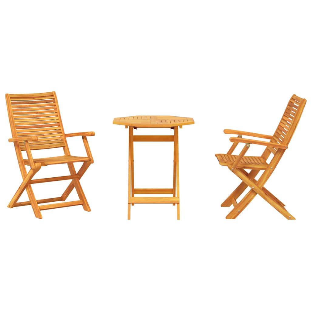 vidaXL Klapp Bistro Set 3 pcs Braun Akazie Massivholz