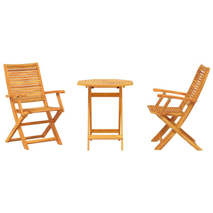 vidaXL Klapp Bistro Set 3 pcs Braun Akazie Massivholz