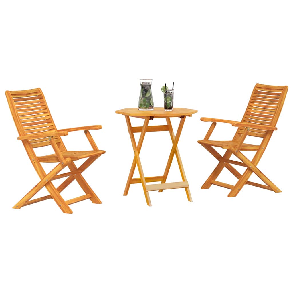 vidaXL Klapp Bistro Set 3 pcs Braun Akazie Massivholz