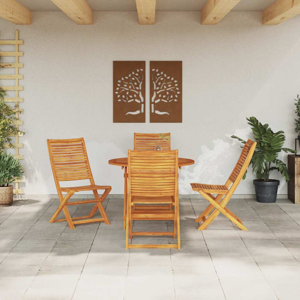 vidaXL Garten Essgruppe 5 pcs Braun Akazie Massivholz