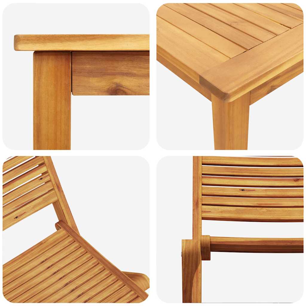 vidaXL Garten Essgruppe 5 pcs Braun Akazie Massivholz