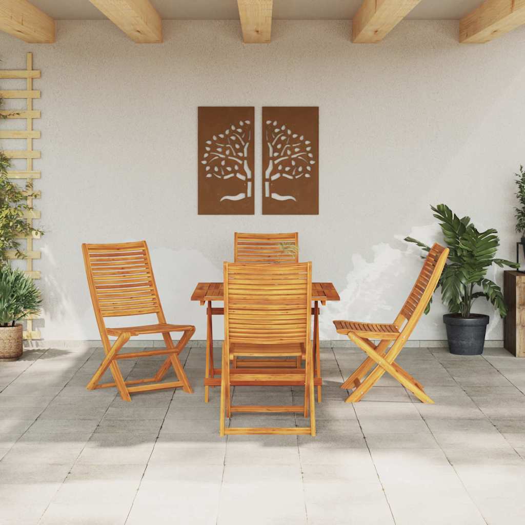 vidaXL Garten Essgruppe 5 pcs Braun Akazie Massivholz