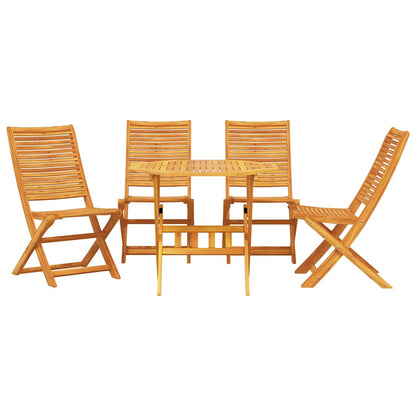 vidaXL Garten Essgruppe 5 pcs Braun Akazie Massivholz